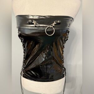 #5)  Black Lace-Up Corset Top